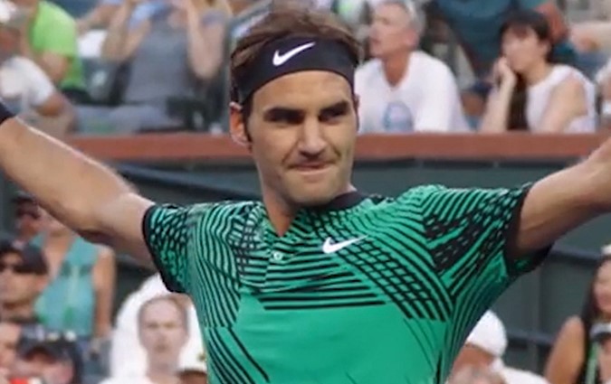 Roger Federer winning the BNP Paribas Open in Indian Wells, California