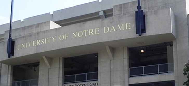 The Knute Rockne entrance at Notre Dame Stadium at Notre Dame in South Bend, IN