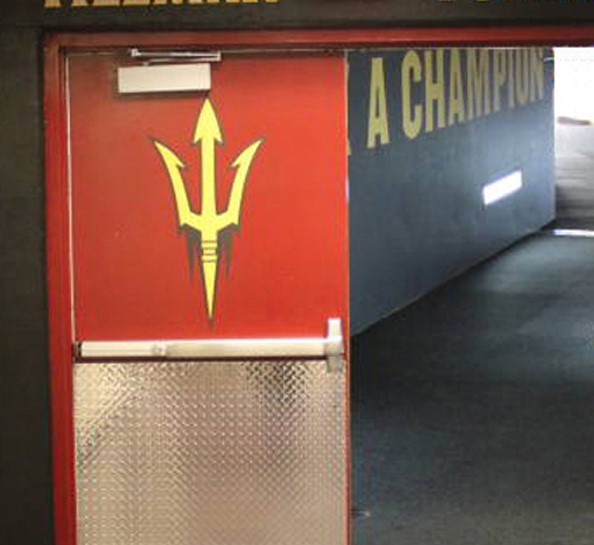 The entrance of Tillman Tunnel in Tempe, AZ at ASU's Sun Devil Stadium