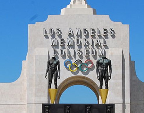 The Los Angeles Memorial Coliseum in Los Angeles, California - Home of the USC Trojans