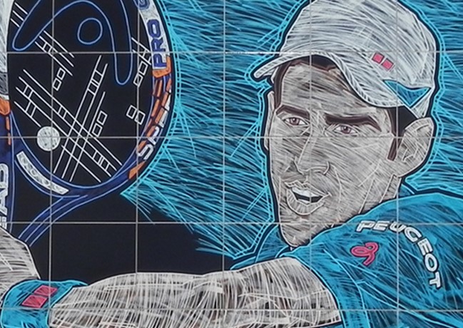 A third Novak Djokovic Championship Mural at the BNP Paribas Open in Indian Wells, CA