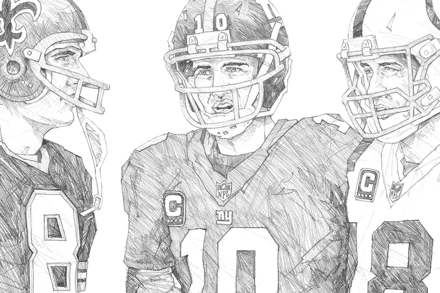 "3 MANNINGS" - Pencil on Paper