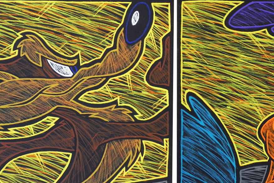 "COYOTE & ROAD RUNNER" - Acrylic on Canvas