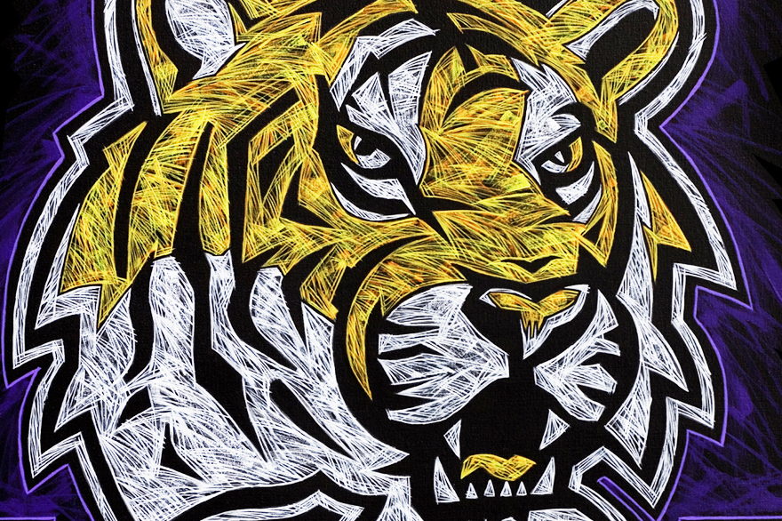"LSU TIGER" - Acrylic on Canvas