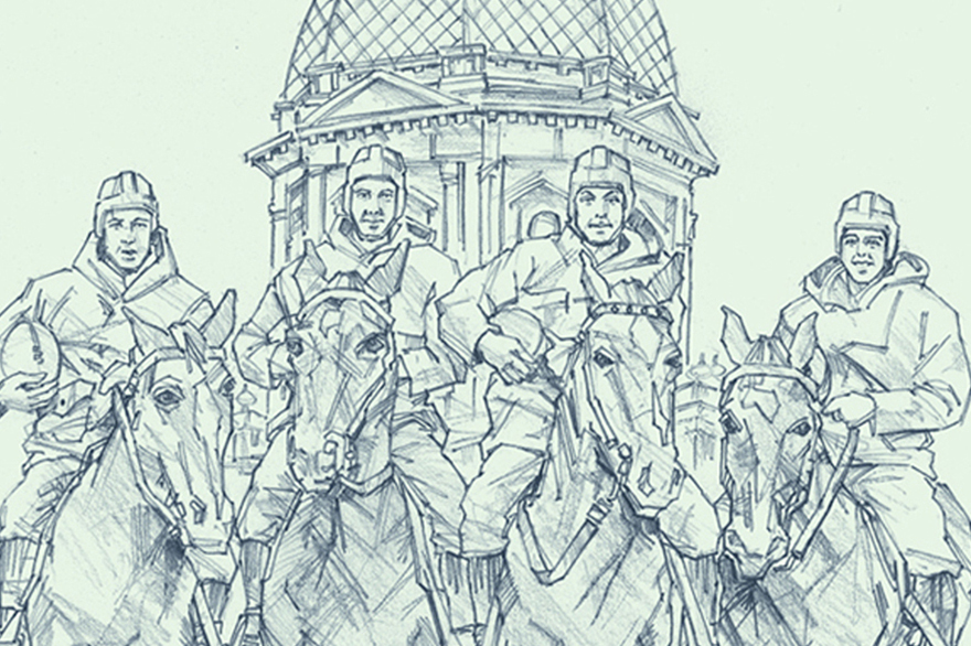 "ND FOUR HORSEMAN" - Pencil on Paper