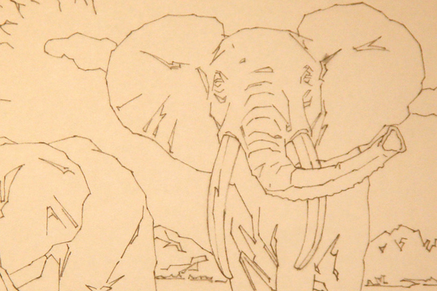 "SD ELEPHANTS DESIGN" - Pencil on Paper