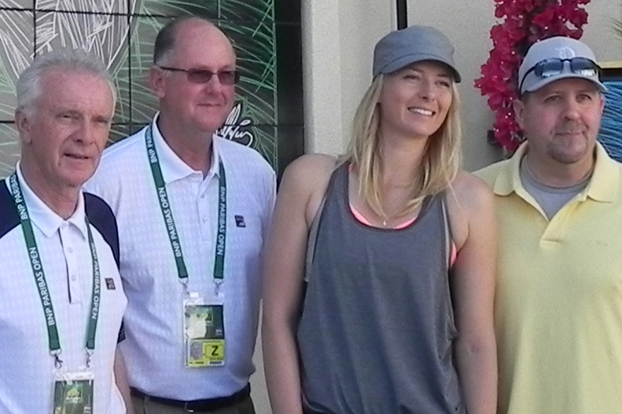 Raymond Moore, Steve Simon, Maria Sharapova and Mike S. in Indian Wells, CA
