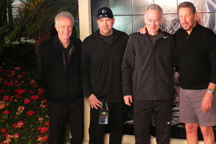 Raymond Moore, Mike S., John McEnroe and Larry Ellison in Indian Wells, CA