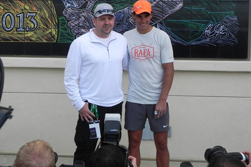 Mike S. and Rafael Nadal at his mural at The Indian Wells Tennis Garden
