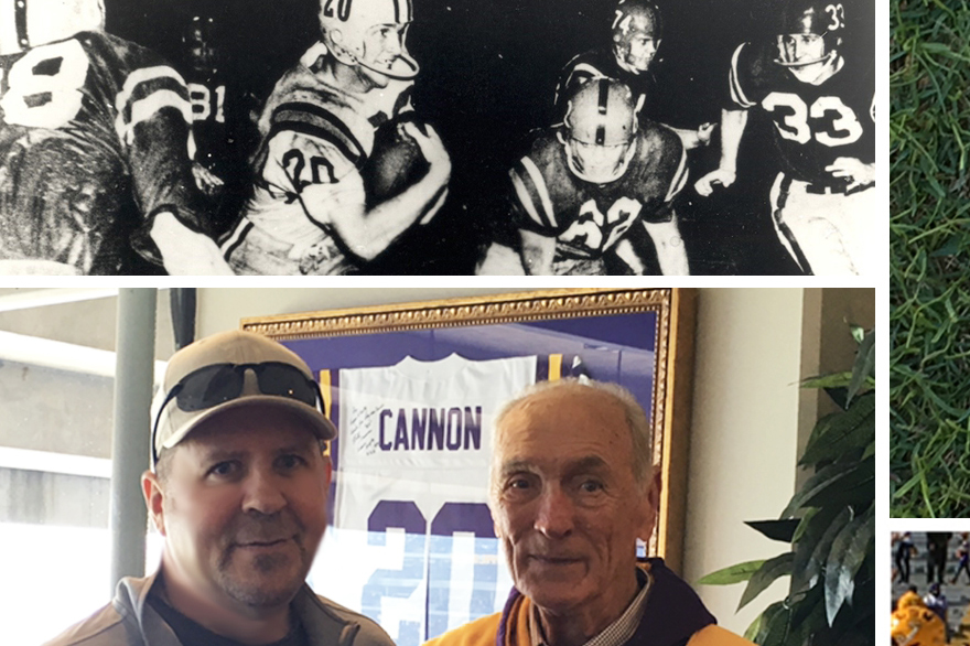 Mike S. and LSU Legend and Heisman Trophy Winner Billy Cannon at Tiger Stadium