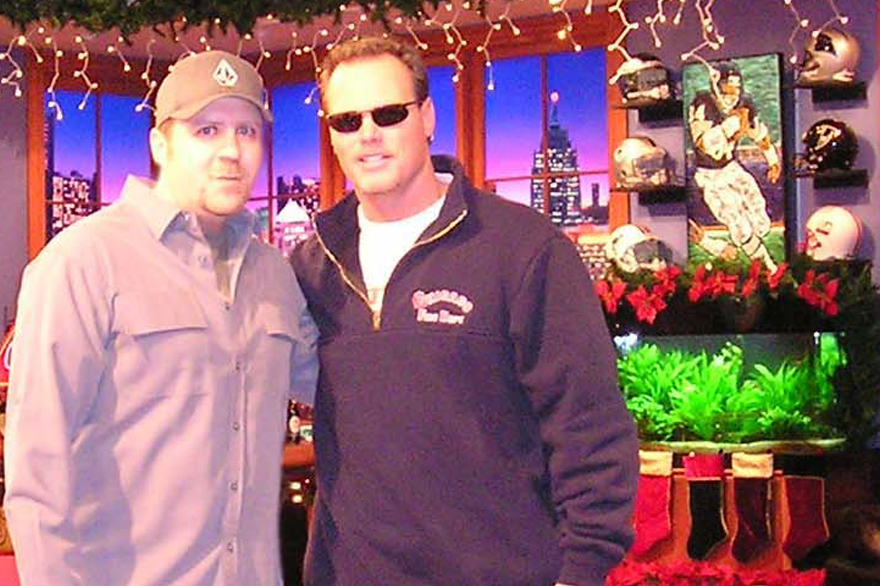 Mike S. and Jim McMahon on the set of the BDSSP at Fox Studios in Los Angeles, CA
