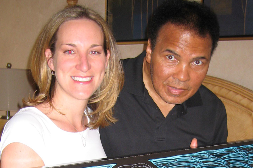 Signed canvas giclee by Muhammad Ali for the Pat Tillman Foudation auction